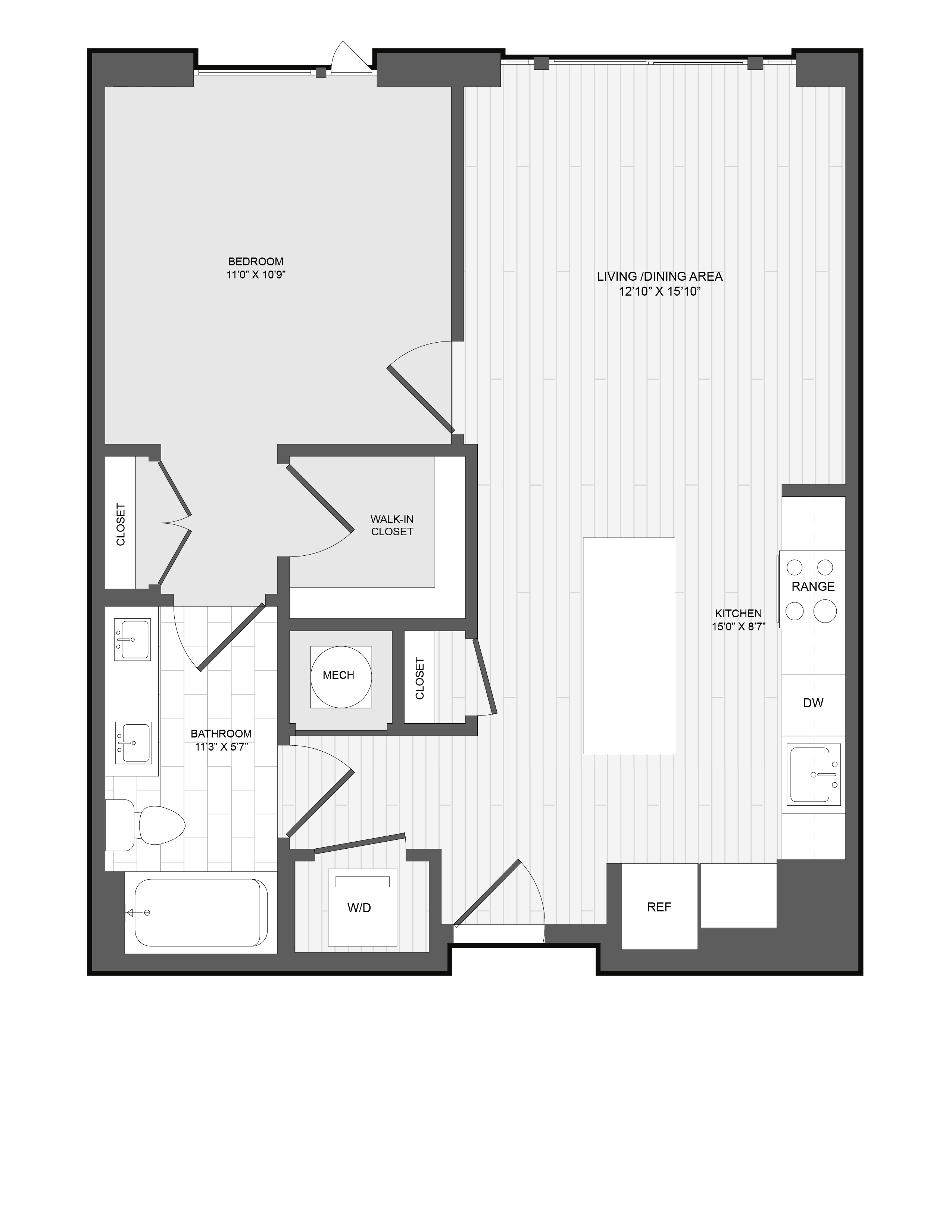 Floorplan image of apartment 523
